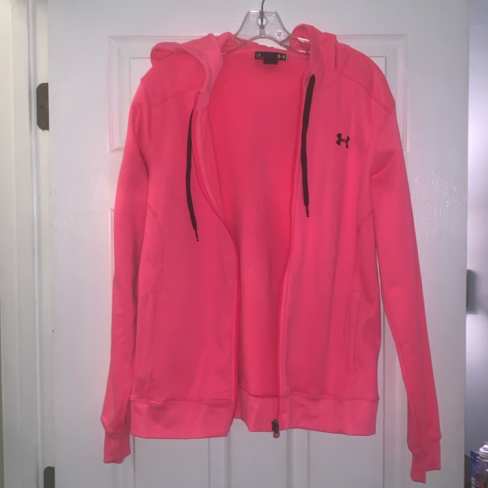 Breast Cancer Awareness Hot Pink Zip-Up with a Hood.